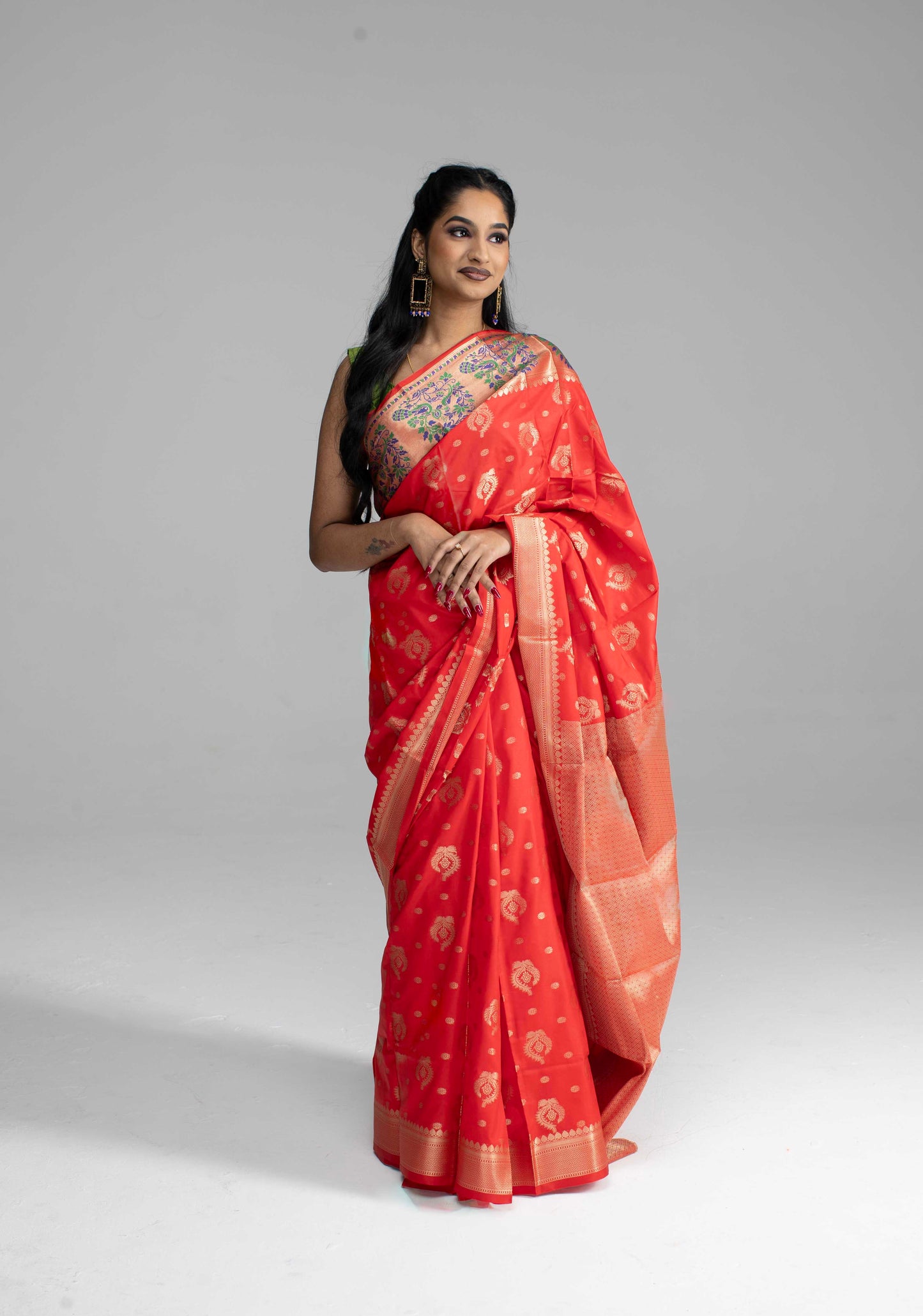 Red silk saree