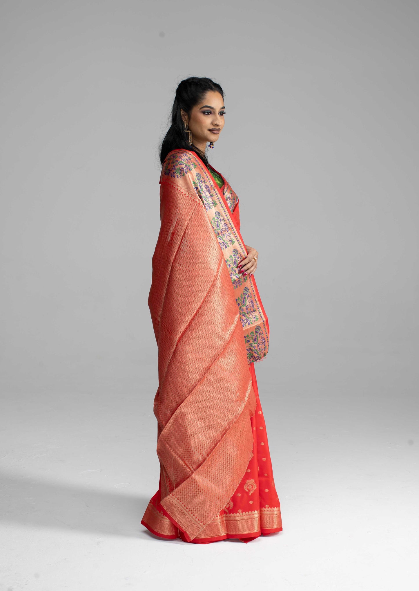 Red silk saree