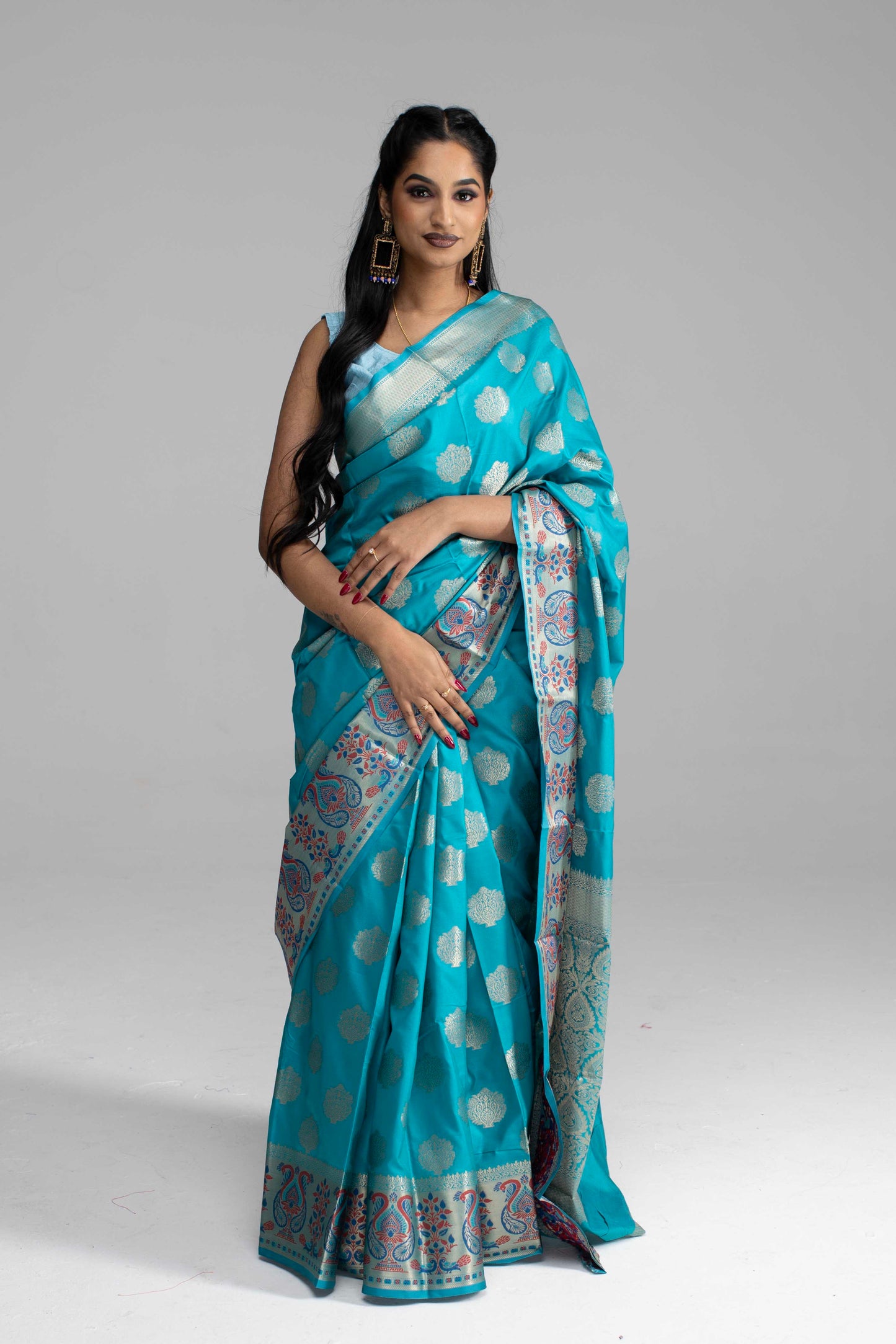 Baby Blue Saree with Butta Work
