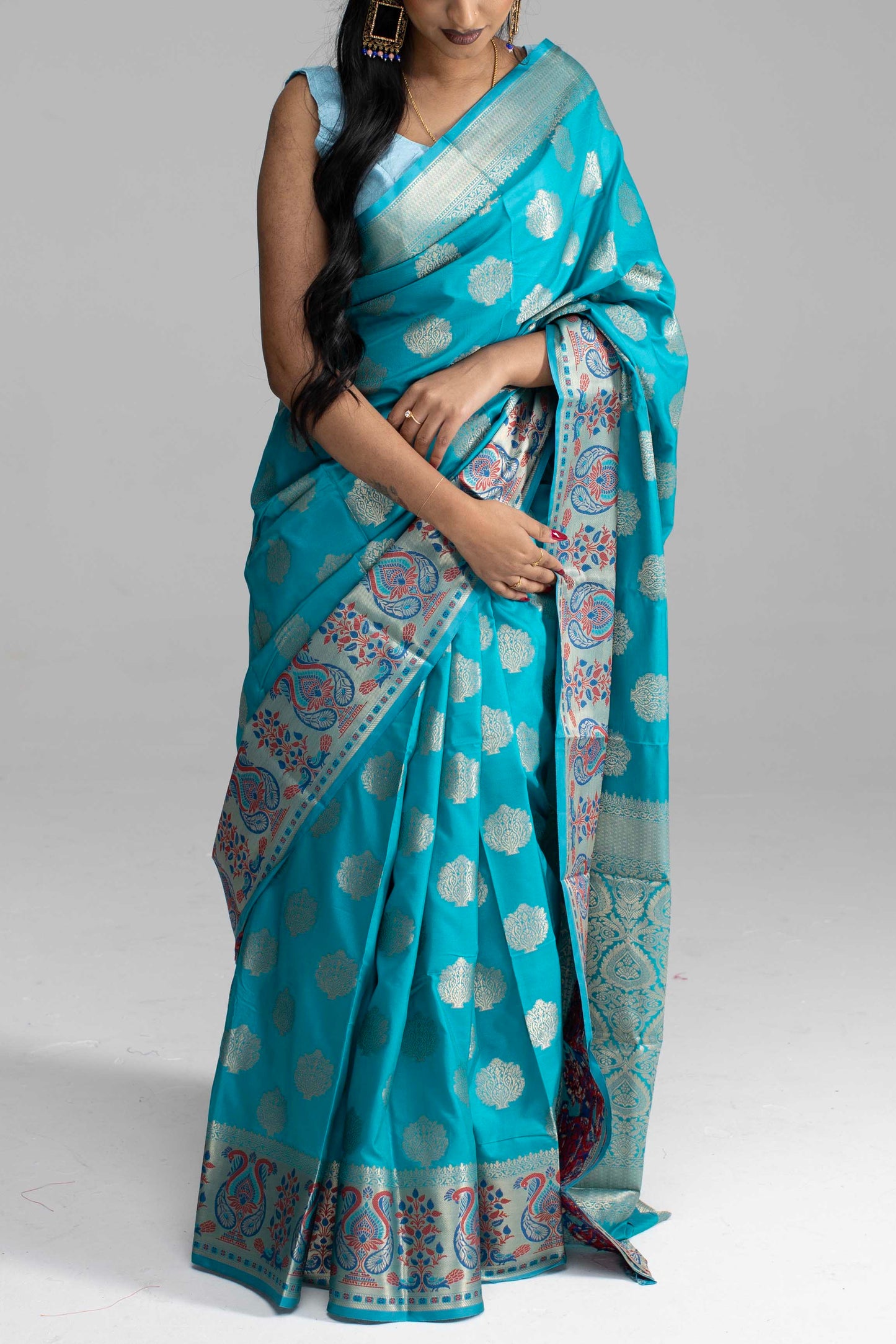 Baby Blue Saree with Butta Work