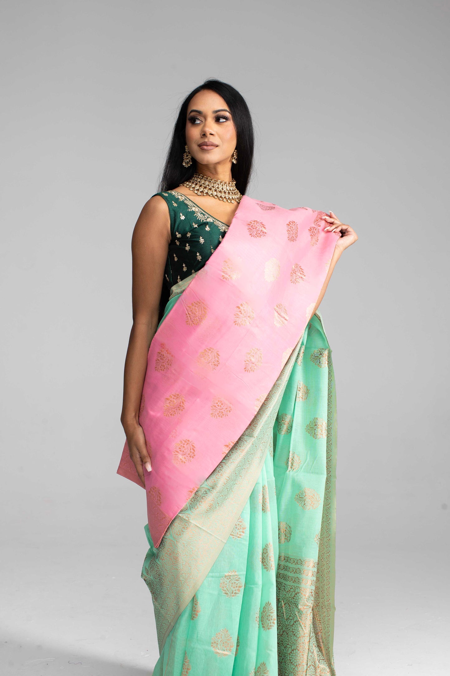 Mint Green Cotton Saree – Soft, Breathable & Available in 4 Stunning Colours