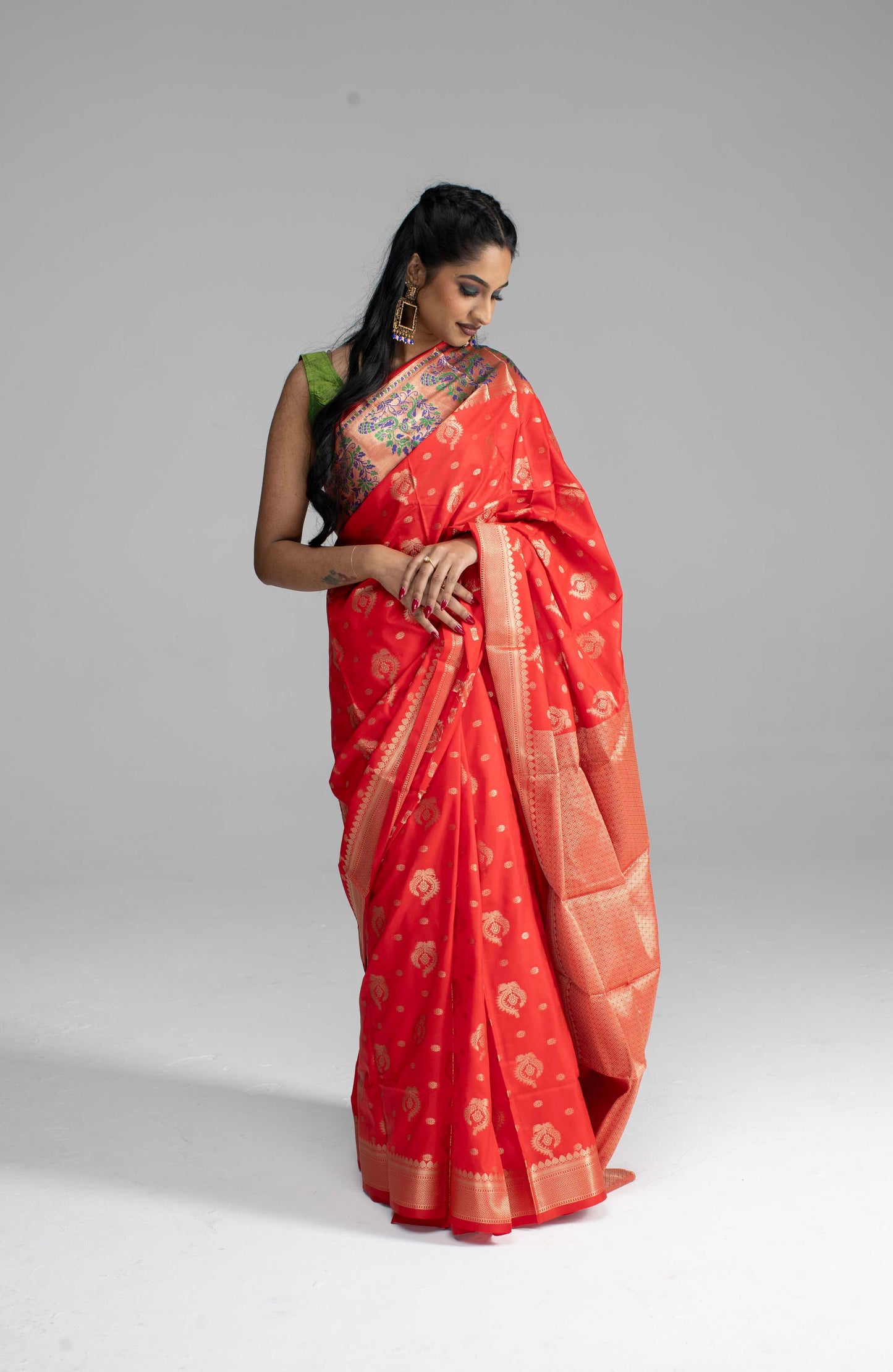 Red silk saree