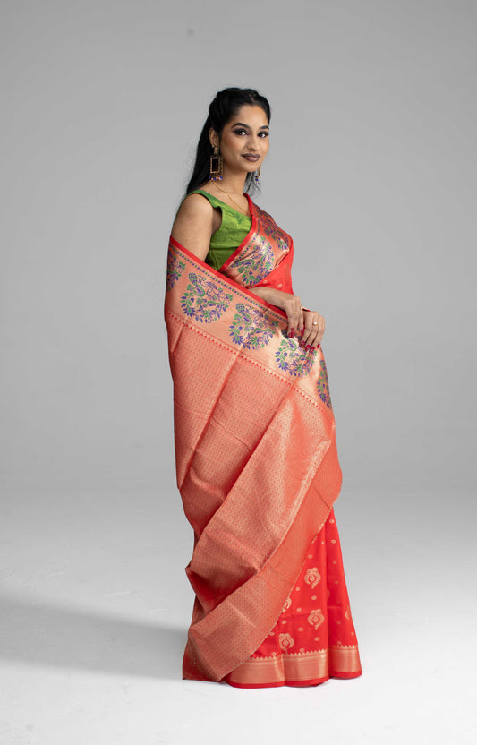 Red silk saree