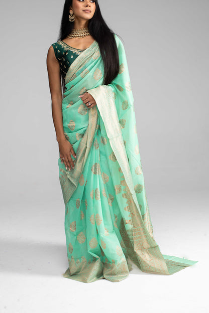 Mint Green Cotton Saree – Soft, Breathable & Available in 4 Stunning Colours