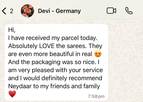 Customer review screenshot from Devi